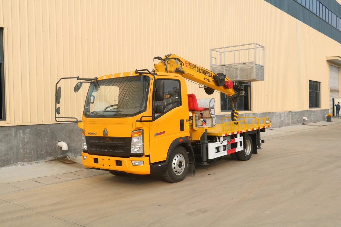 Телескопическая воздушная платформа грузовик 21 метр HOWO бренд Boom Lift Cherry Picker Truck
