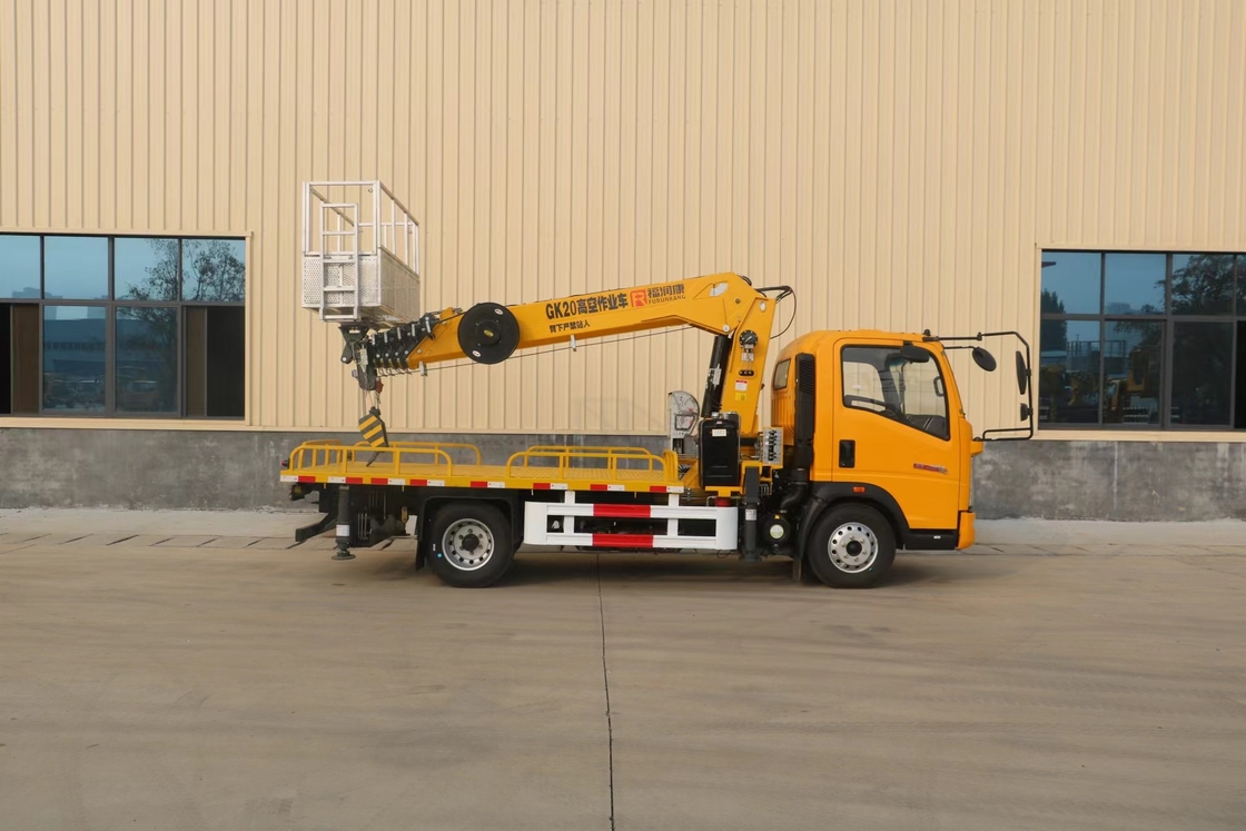 Телескопическая воздушная платформа грузовик 21 метр HOWO бренд Boom Lift Cherry Picker Truck